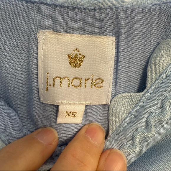 J. Marie Collection Ryan Baby Blue Embroidered Flutter Sleeve Sun Dress Size XS - Picture 3 of 10